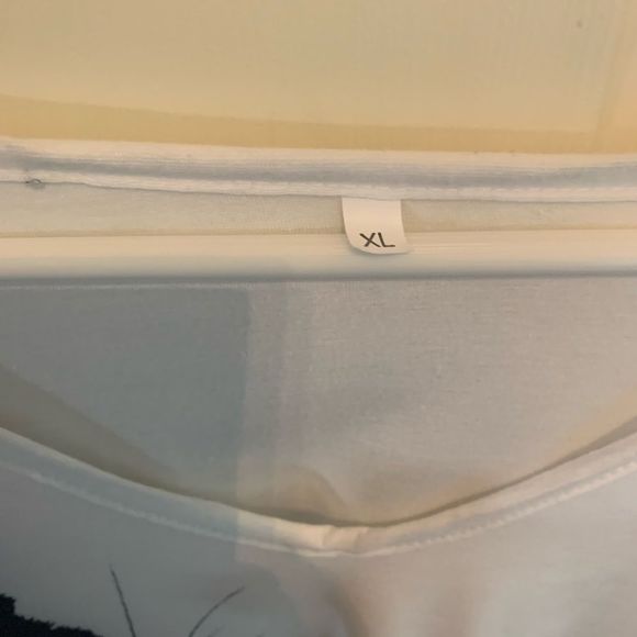 Women's T shirt Tee Black Color Block Cat Print Long Sleeve Top size XL - Picture 3 of 4